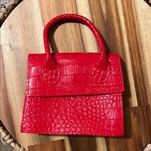 Crocodile-Embossed Mini Handbag